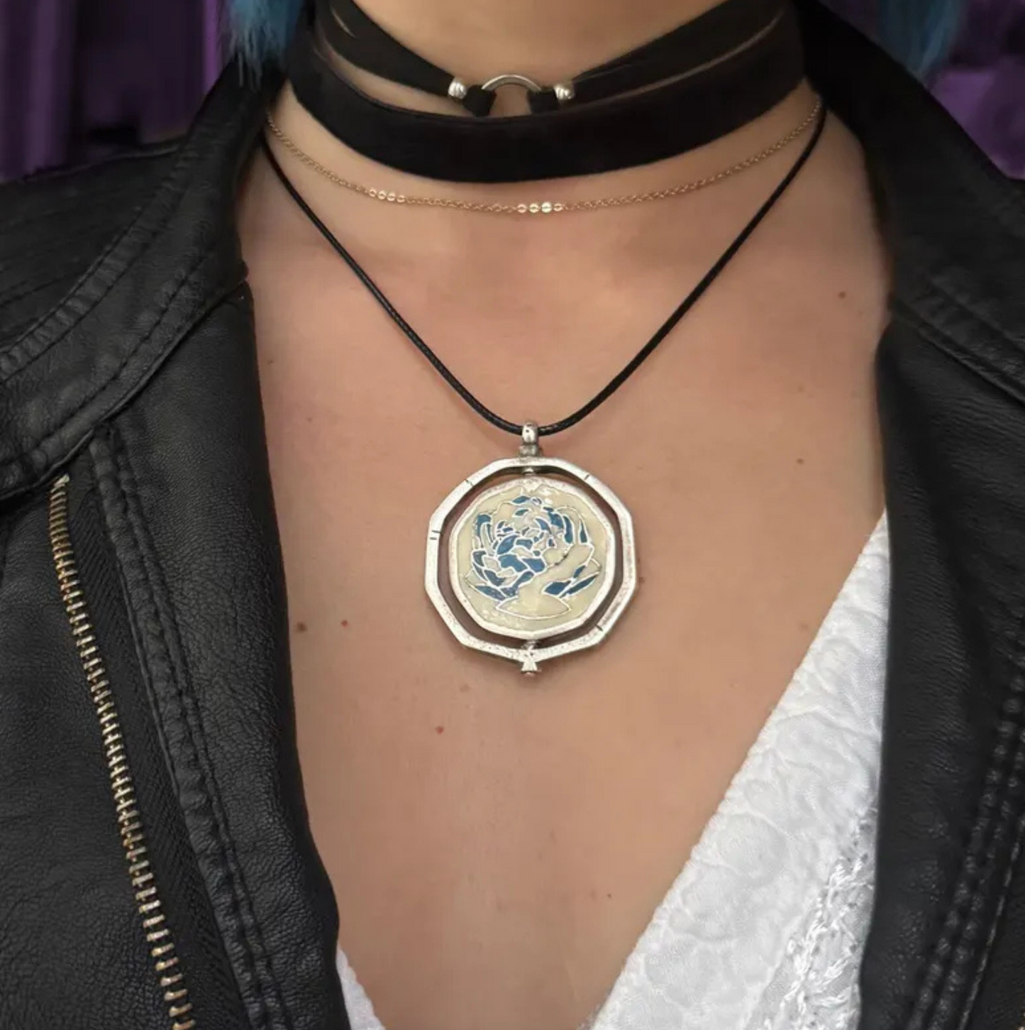 Arcane Blue Rose Necklace | Powders Necklace