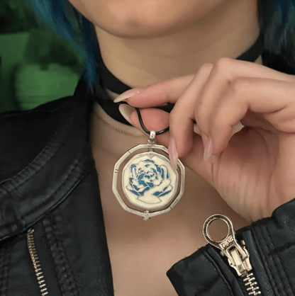 Arcane Blue Rose Necklace | Powders Necklace